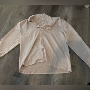 Tan Satin Pajama Top